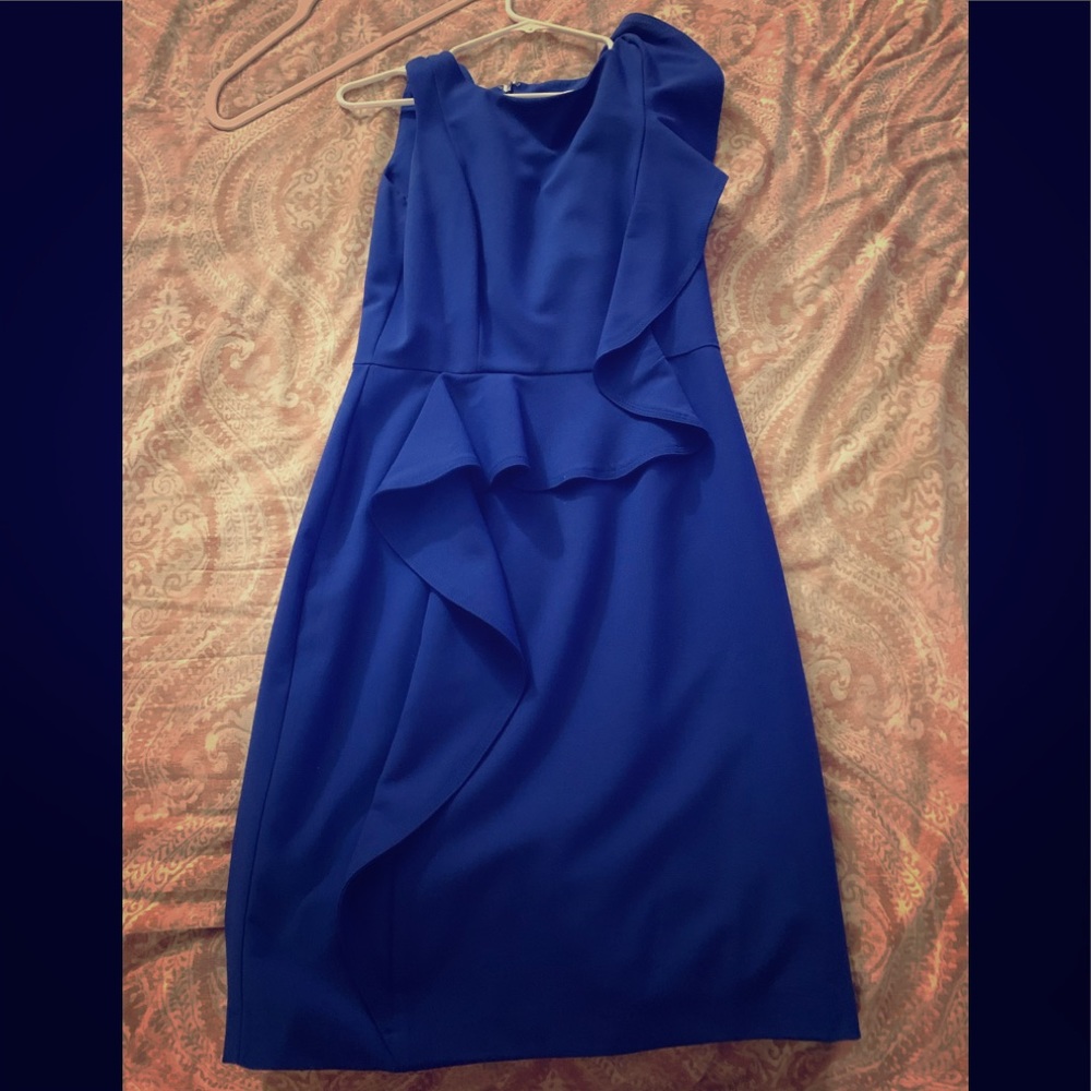 Calvin Klein blue dress.